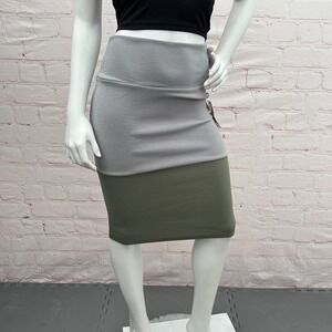 New LuLaRoe Cassie Pencil Stretch Skirt Green/ Gray Size S